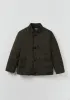 Padded Stand Collar Jacket | Iron Green sold by TOAST