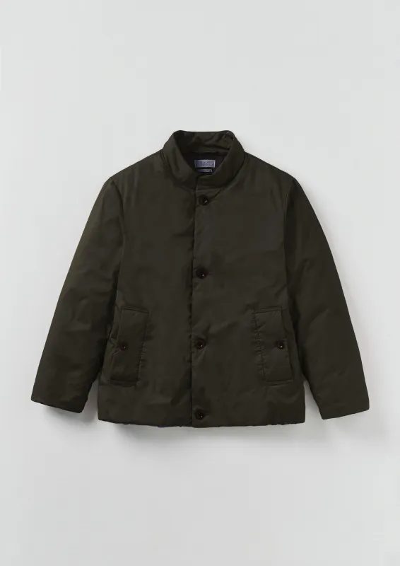 Padded Stand Collar Jacket | Iron Green sold by TOAST