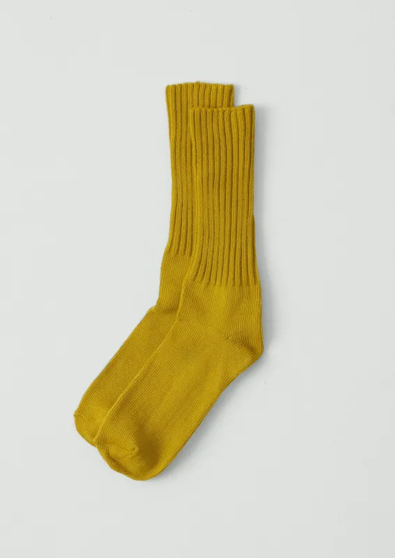 Escuyer Ribbed Socks | Yellow sold by TOAST
