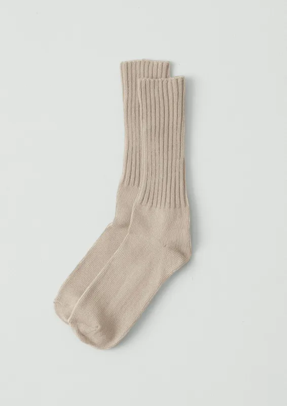 Escuyer Ribbed Socks | White Pepper sold by TOAST