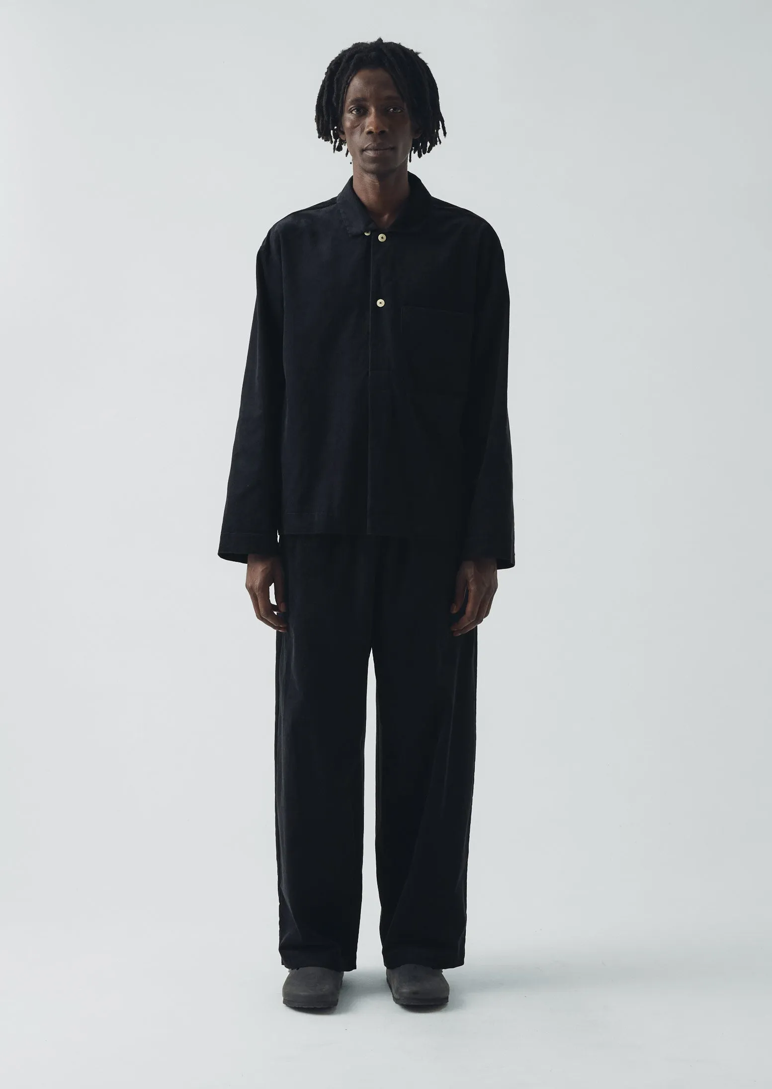 Organic Cord Smock Popover Shirt | Midnight sold by TOAST product image thumbnail 3