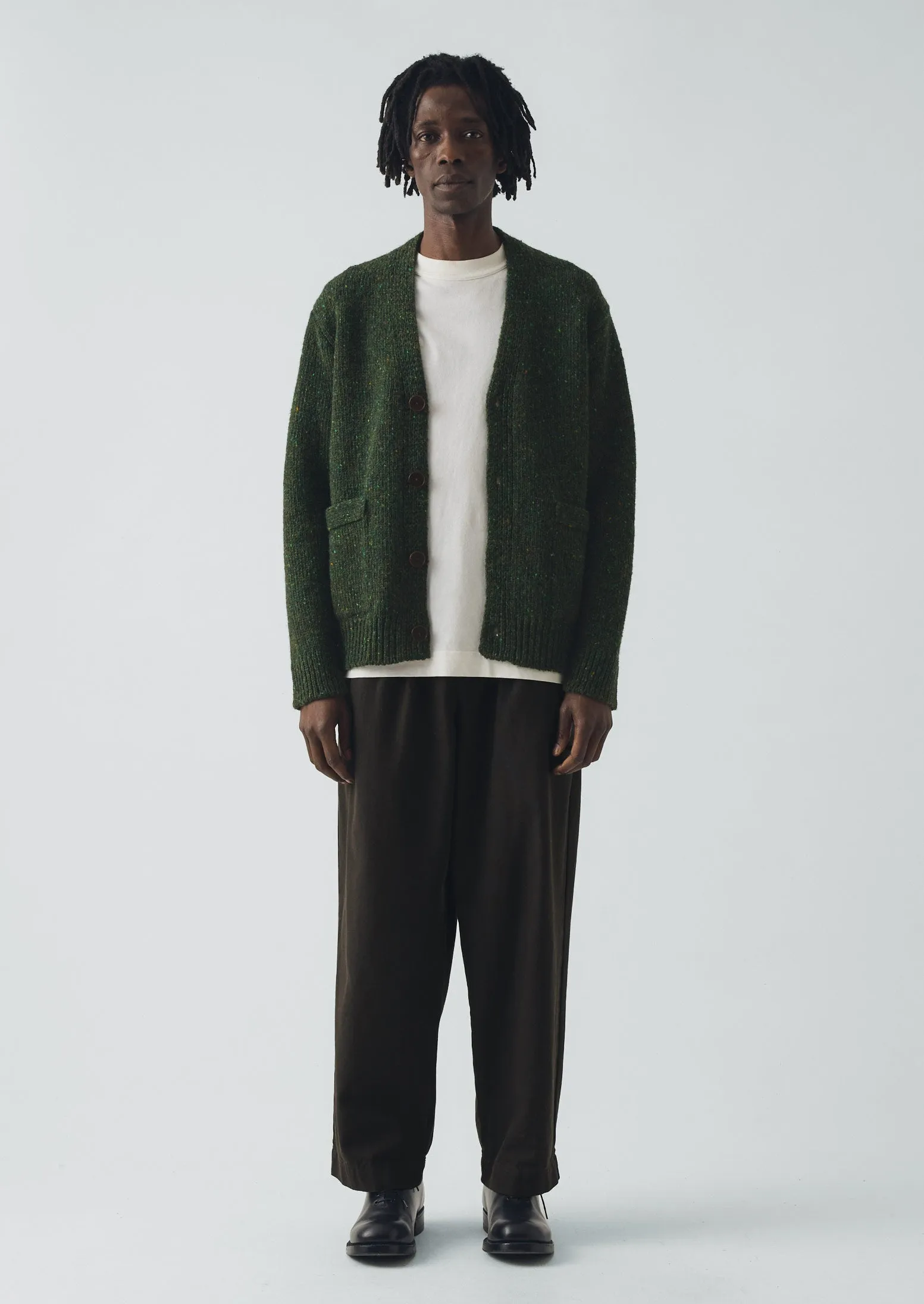 Donegal Wool V-Neck Cardigan | Forest sold by TOAST product image thumbnail 3