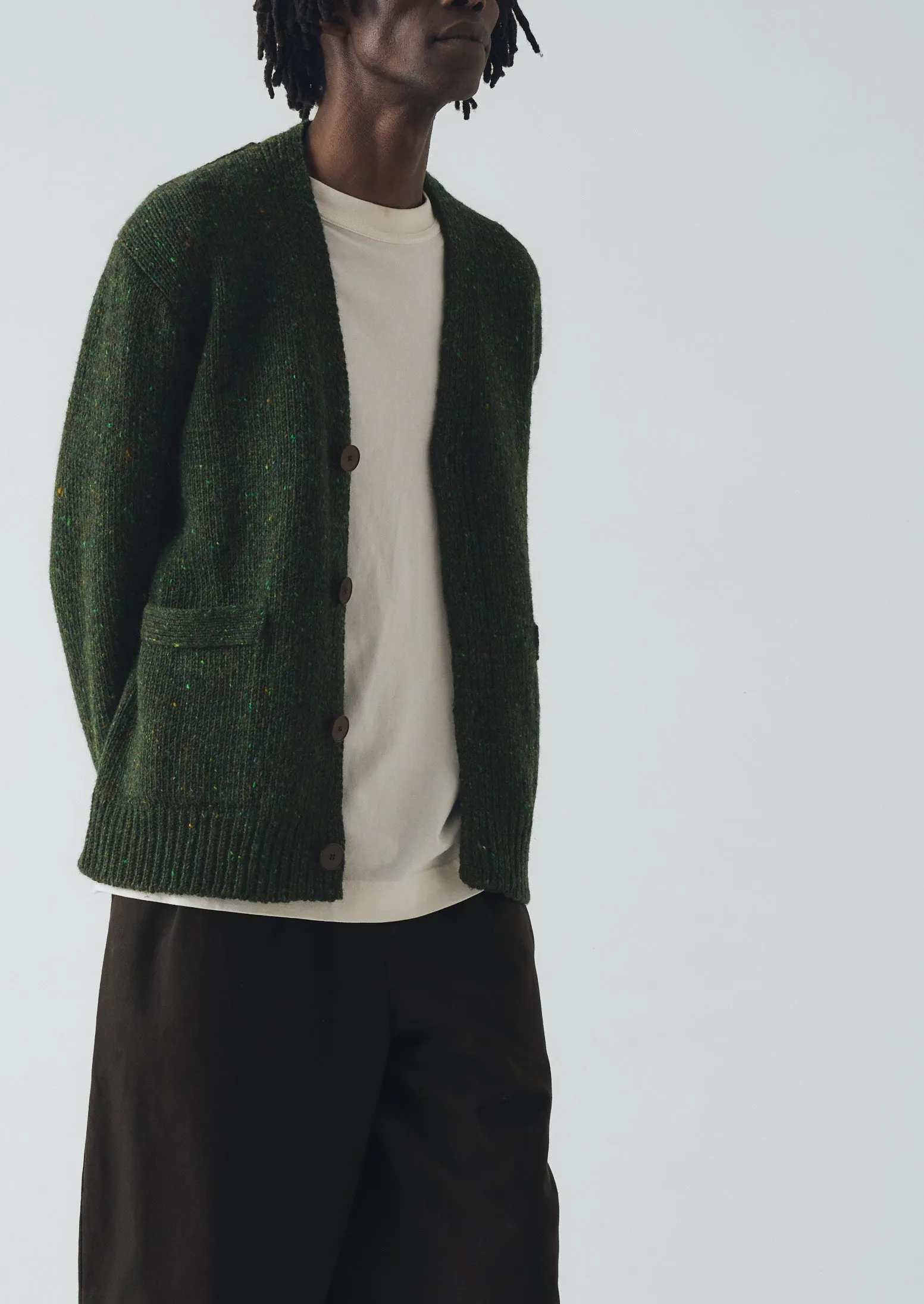 Donegal Wool V-Neck Cardigan | Forest sold by TOAST product image thumbnail 2