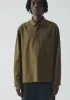 Large Pocket Popover Stripe Shirt | Olive sold by TOAST