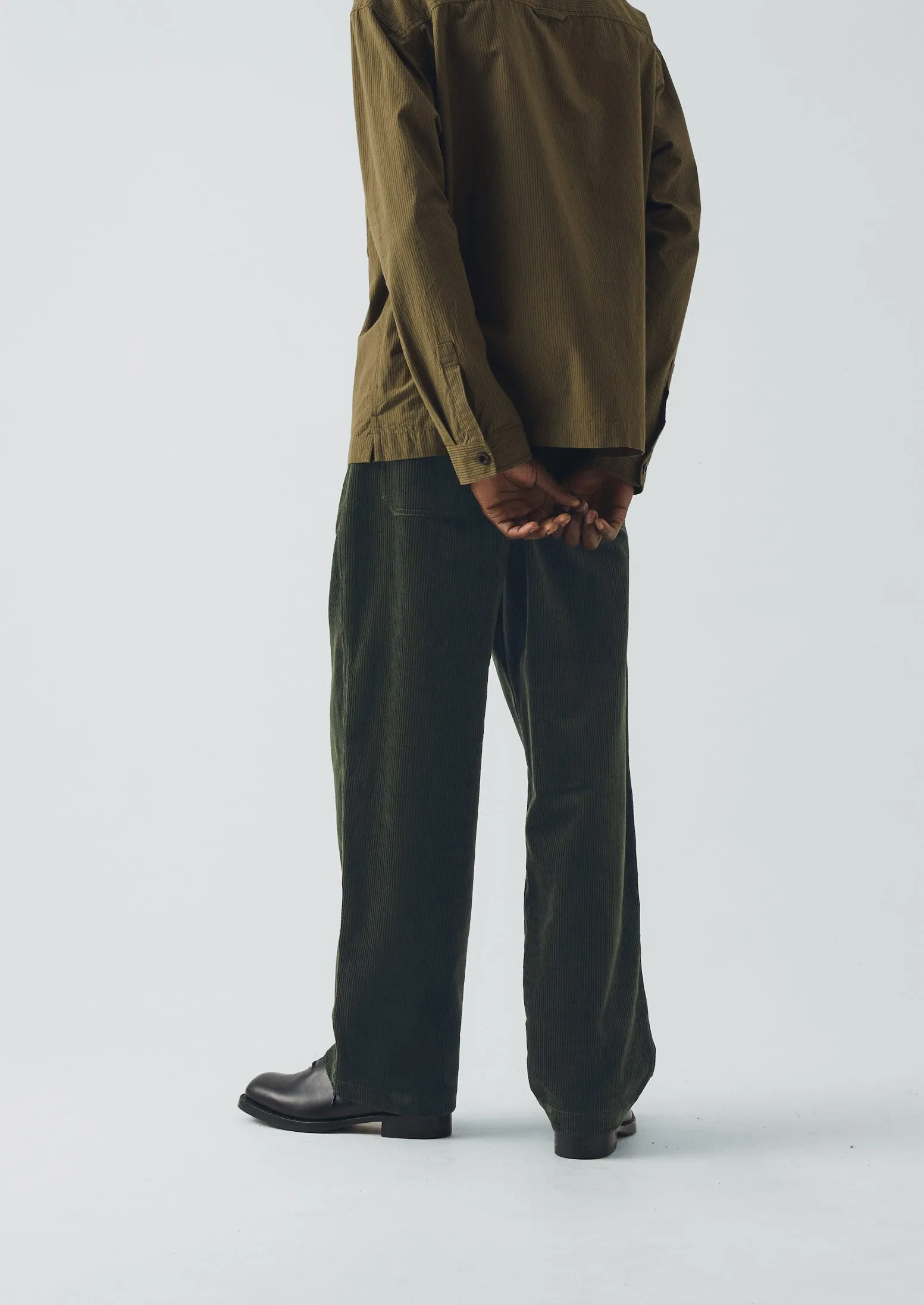 Large Pocket Popover Stripe Shirt | Olive sold by TOAST product image thumbnail 5