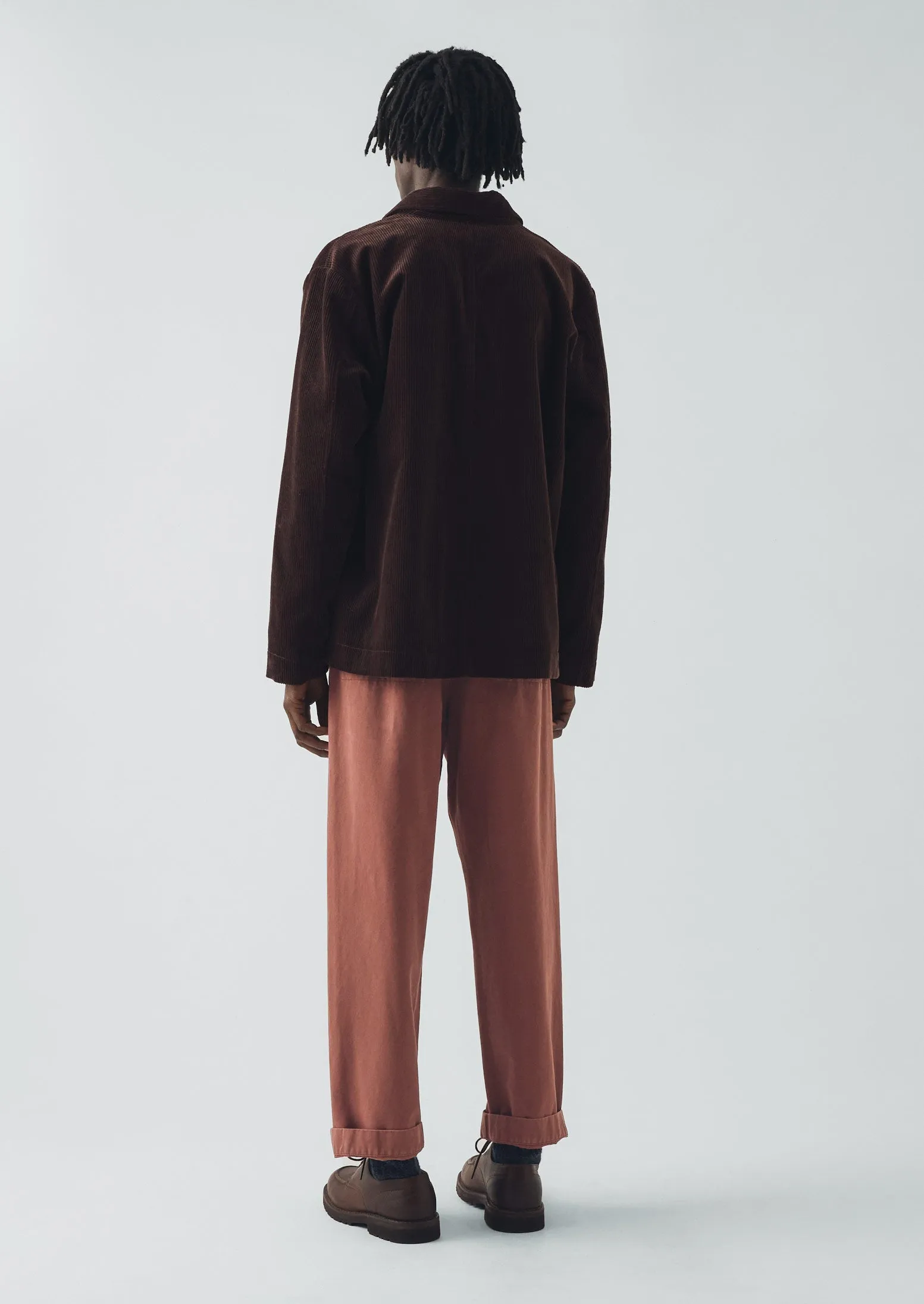 Otto Cotton Herringbone Pleat Trousers | Cacao sold by TOAST product image thumbnail 4