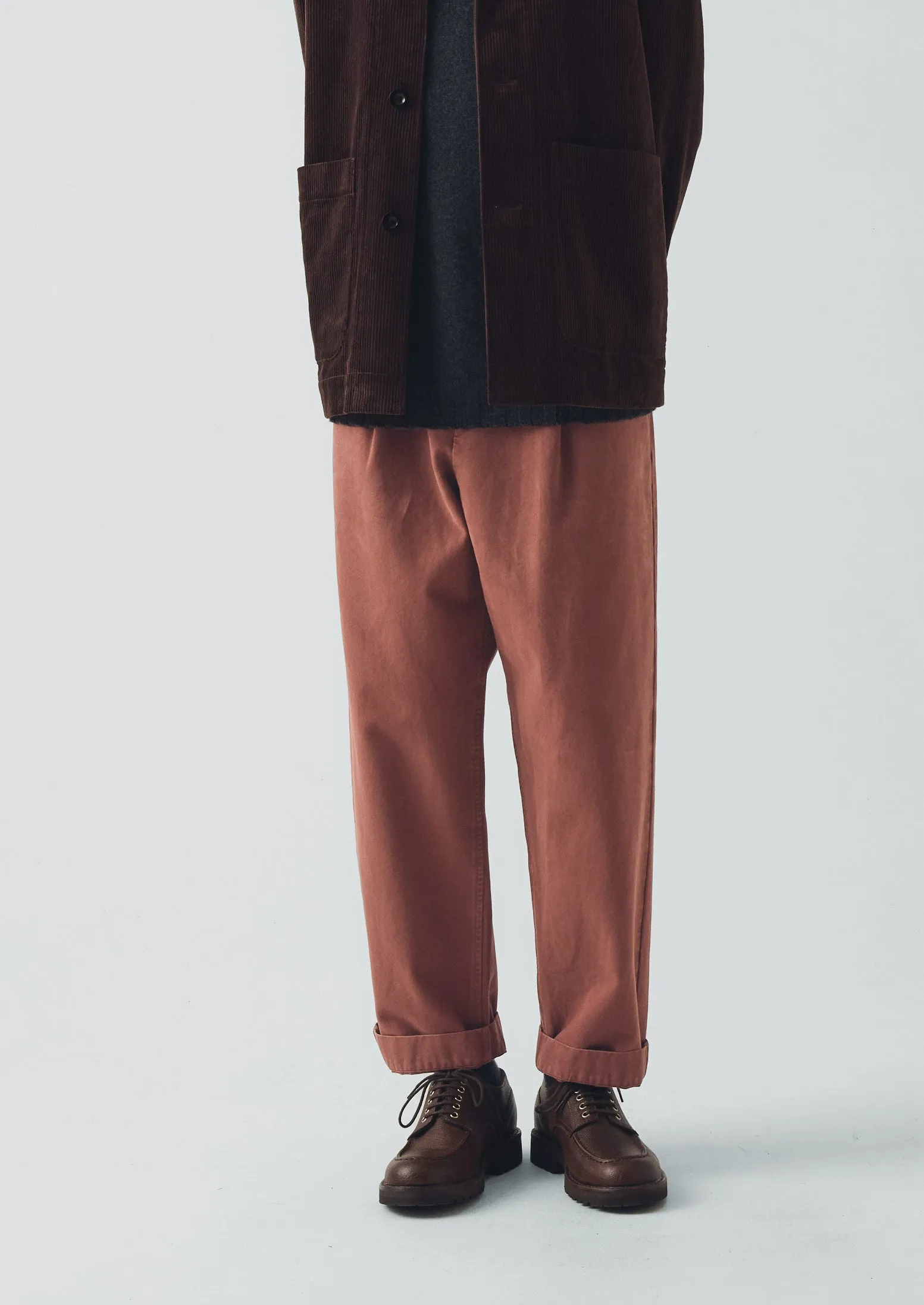 Otto Cotton Herringbone Pleat Trousers | Cacao sold by TOAST product image thumbnail 2