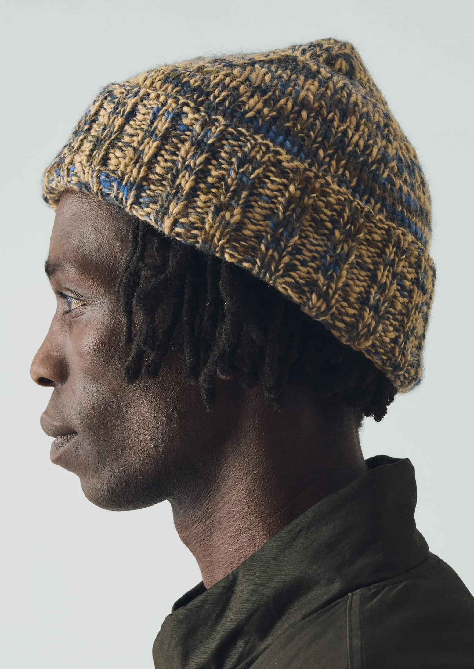 Hand Knitted Marl Beanie | Stone/Midnight sold by TOAST product image thumbnail 2