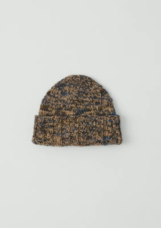 Hand Knitted Marl Beanie | Stone/Midnight sold by TOAST