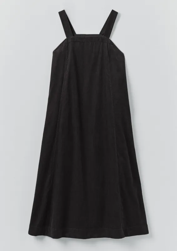 Organic Cord Apron Dress | Charcoal sold by TOAST
