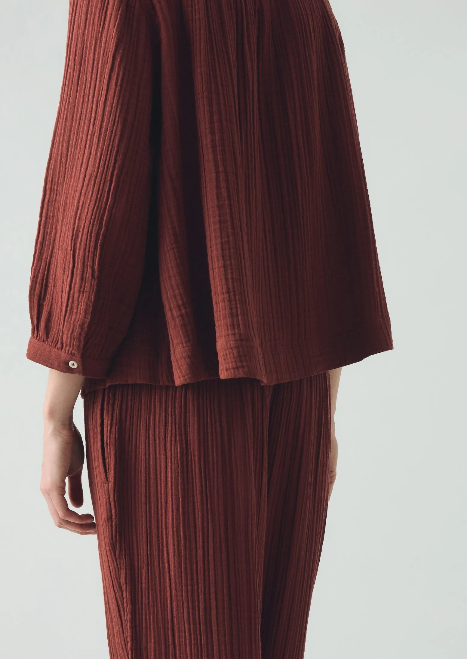 Crinkle Cotton Pyjamas | Deep Berry sold by TOAST product image thumbnail 5