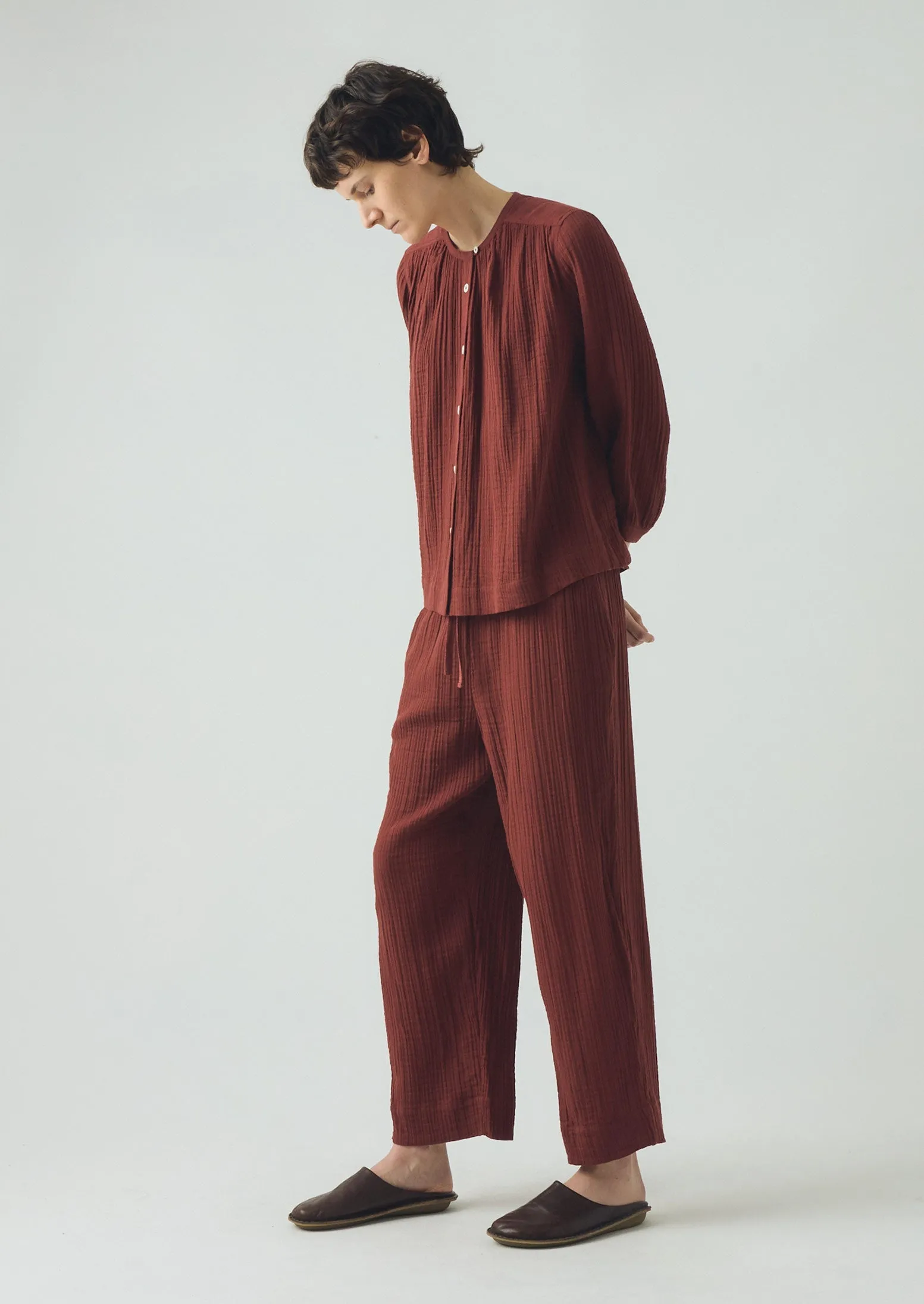 Crinkle Cotton Pyjamas | Deep Berry sold by TOAST product image thumbnail 2