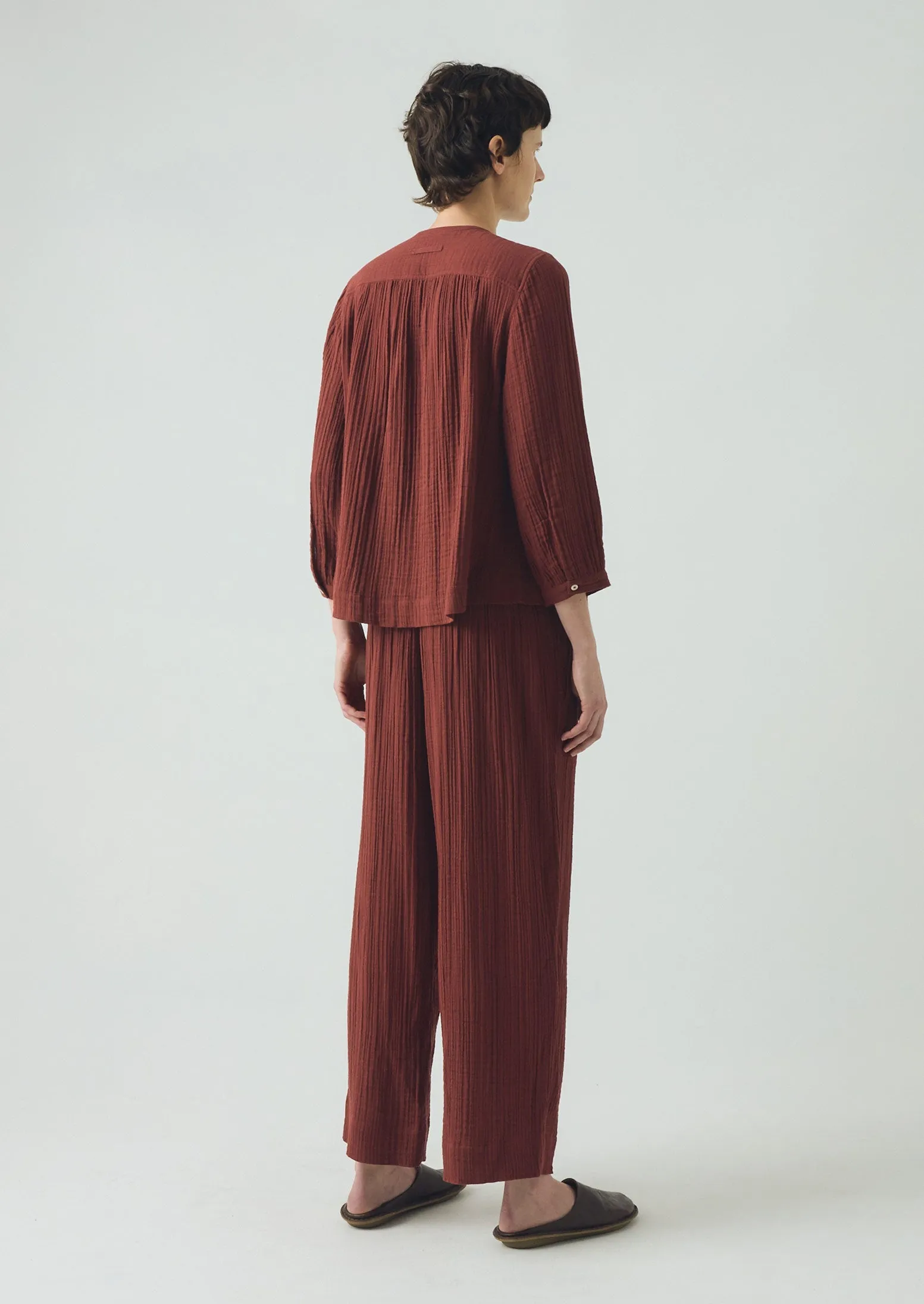 Crinkle Cotton Pyjamas | Deep Berry sold by TOAST product image thumbnail 4