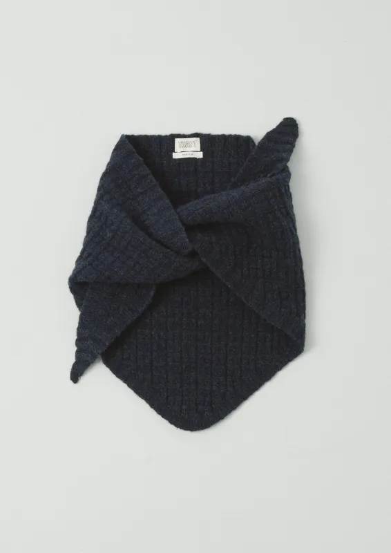 Knitted Wool Bandana | Indigo Melange sold by TOAST