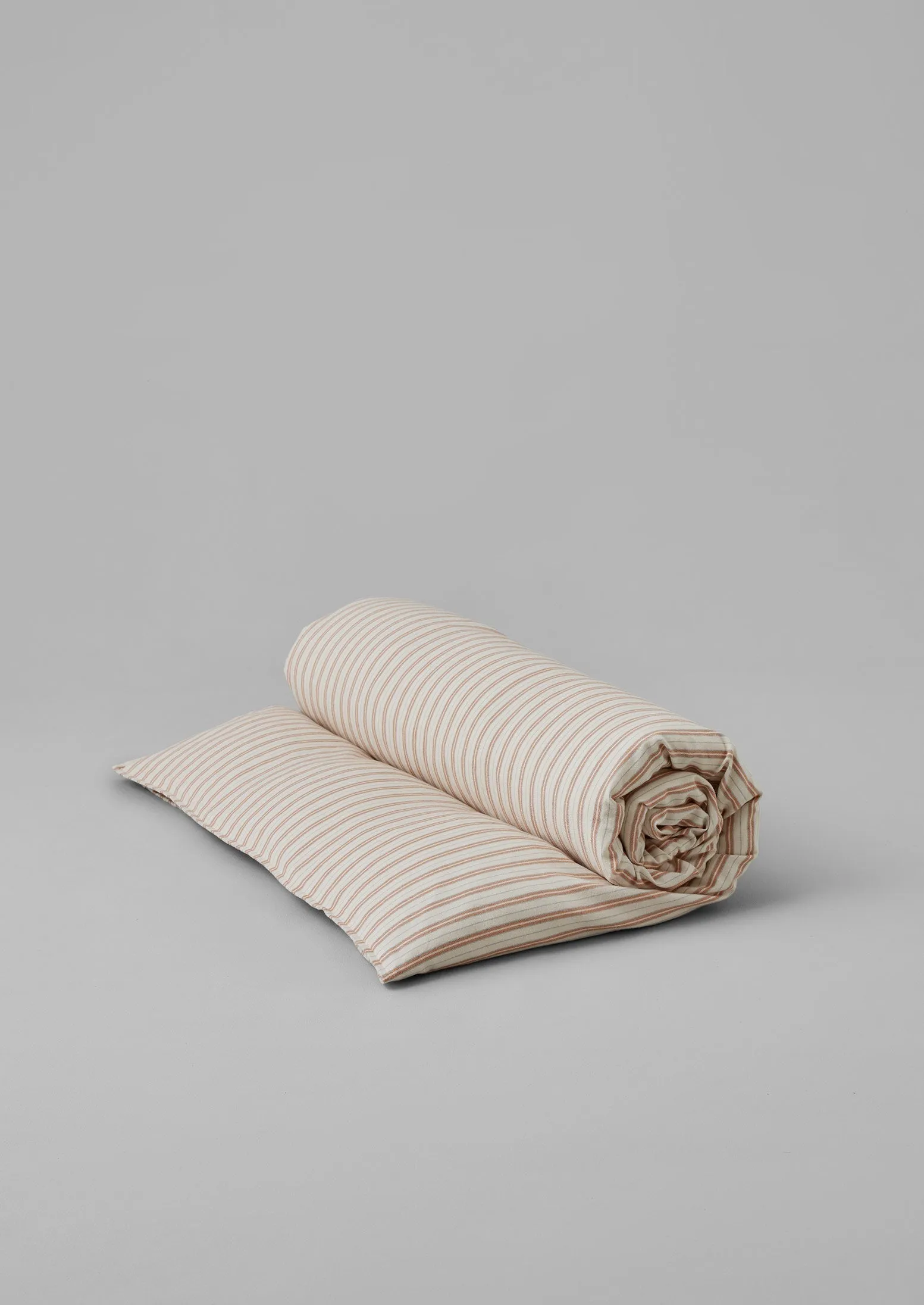 Ines Flannel Stripe Cotton Duvet Cover | Apricot/Soft Blue sold by TOAST