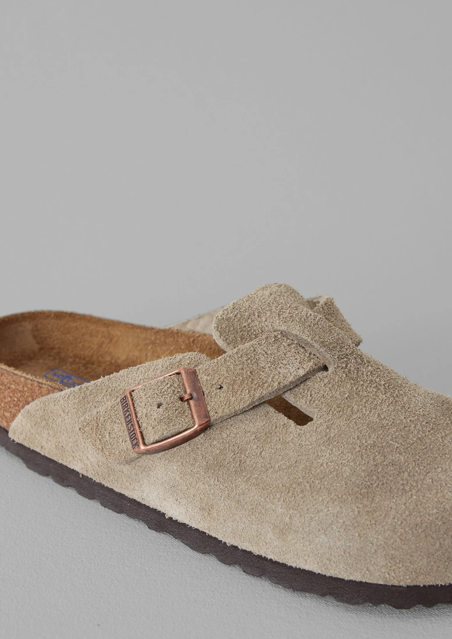 Birkenstock Suede Boston Clogs | Taupe sold by TOAST product image thumbnail 4