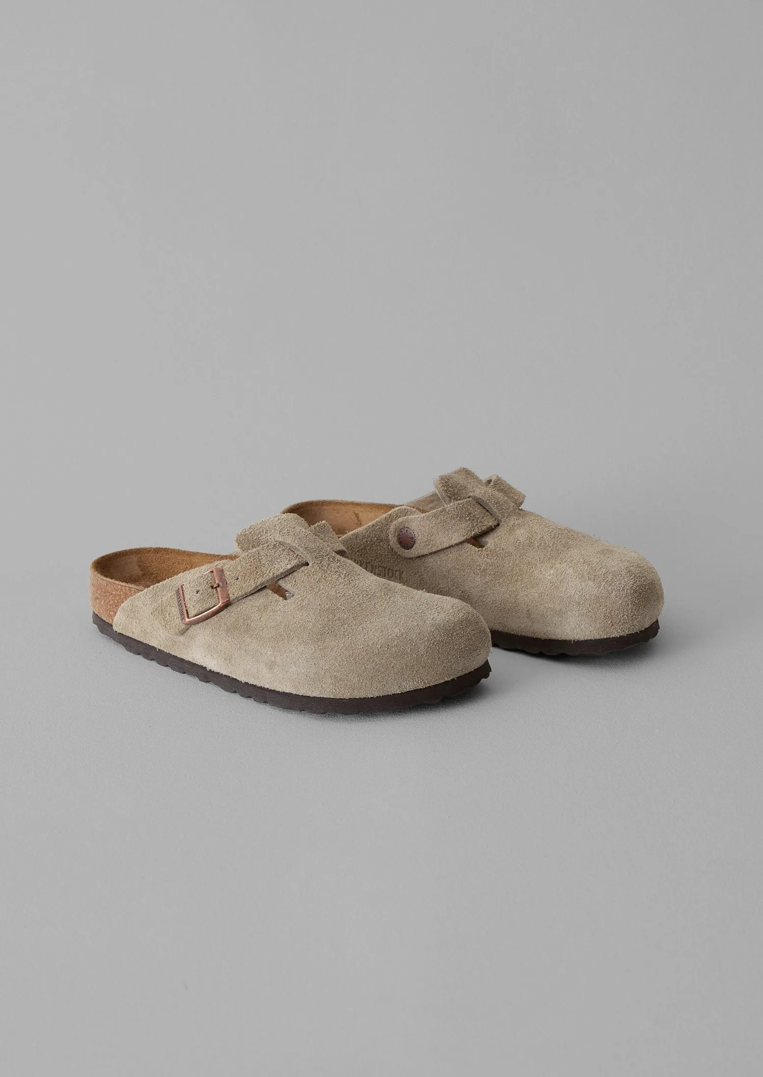 Birkenstock Suede Boston Clogs | Taupe sold by TOAST product image thumbnail 3