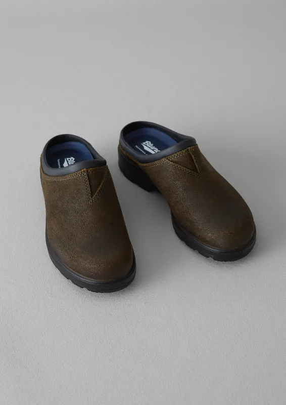 Blundstone Waxed Suede Clogs | Olive sold by TOAST