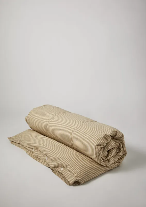 Organic Cotton Ticking Stripe Duvet Cover | Ecru/Straw sold by TOAST