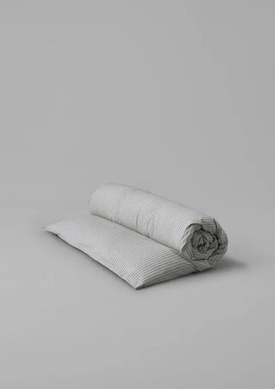 Organic Cotton Ticking Stripe Duvet Cover | Ecru/Graphite sold by TOAST