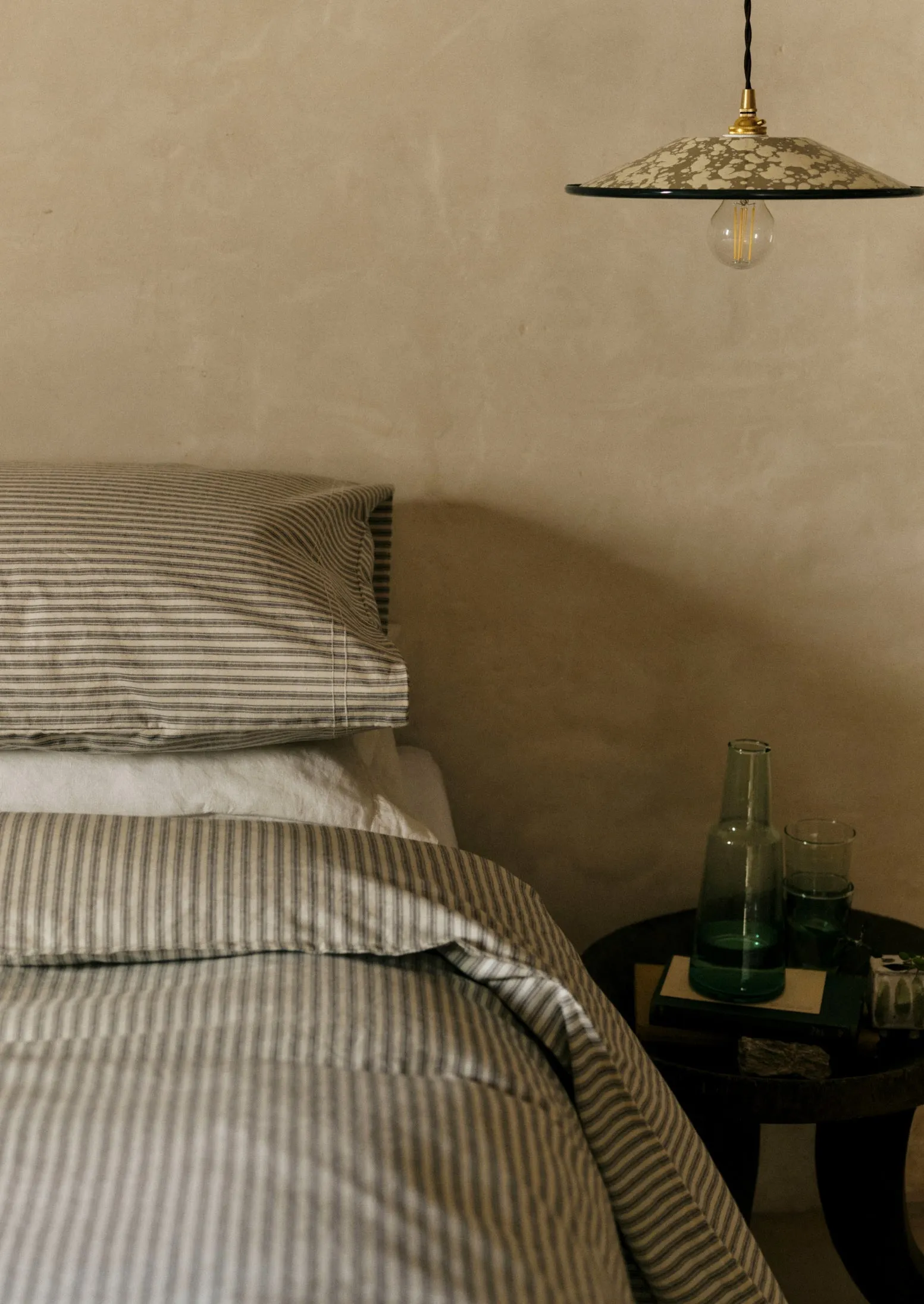 Organic Cotton Ticking Stripe Duvet Cover | Ecru/Graphite sold by TOAST product image thumbnail 2