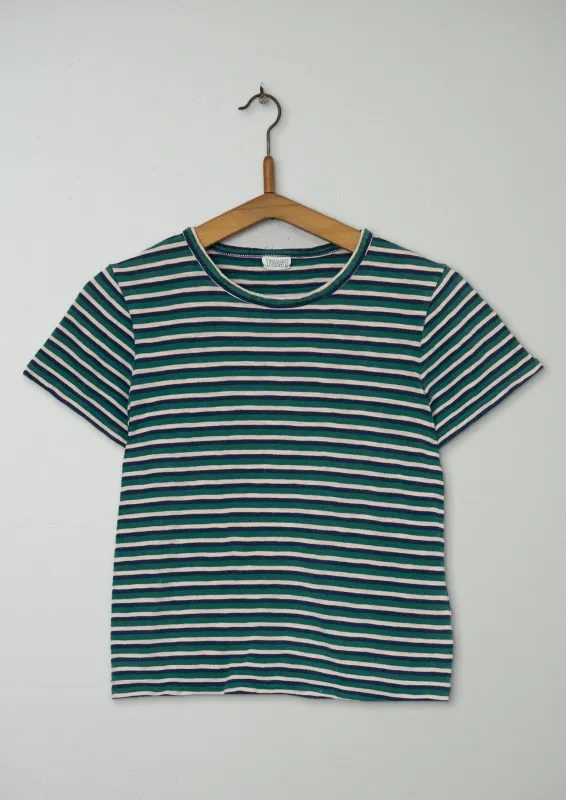 Reworn Stripe Slub Cotton Tee Size XS (092) | Multi sold by TOAST