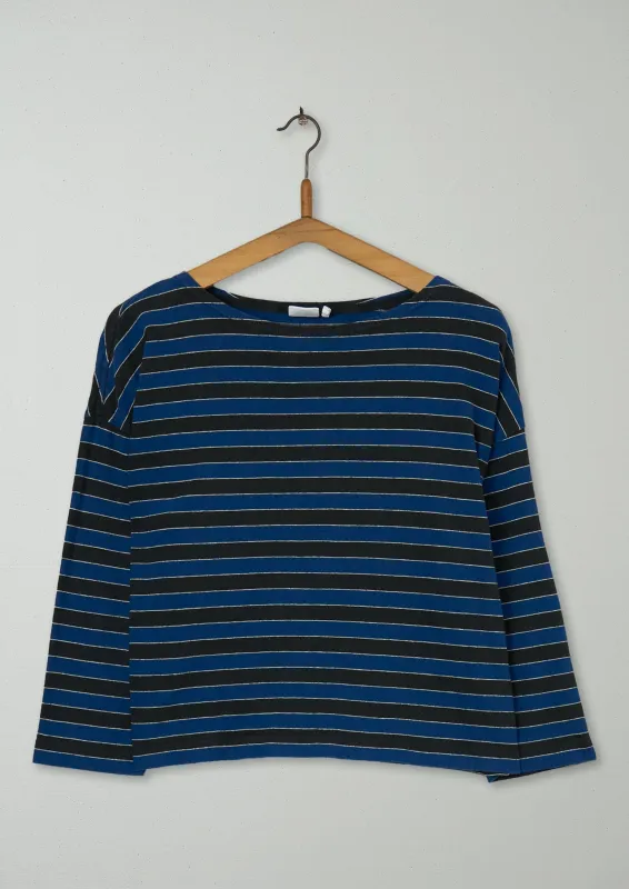 Reworn Stripe Slubby Cotton Tee Size S (090) | Multi sold by TOAST