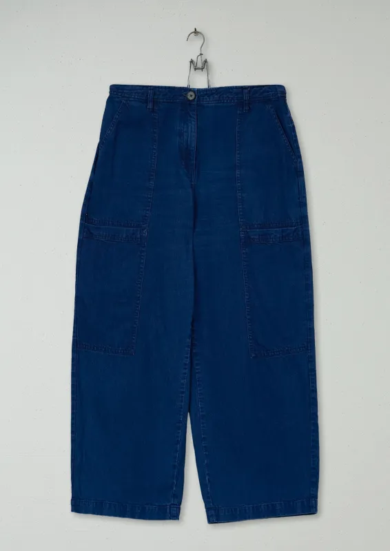 Reworn Patch Pocket Twill Trousers Size 12 (794) | Indigo sold by TOAST