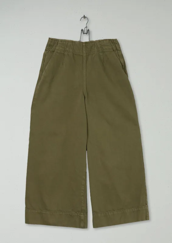 Reworn Flat Front Denim Culottes Size 10 (732) | Olive Leaf sold by TOAST