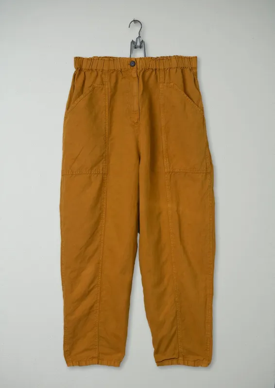 Reworn Cotton Linen Tapered Trousers Size 6 (763) | Spice sold by TOAST