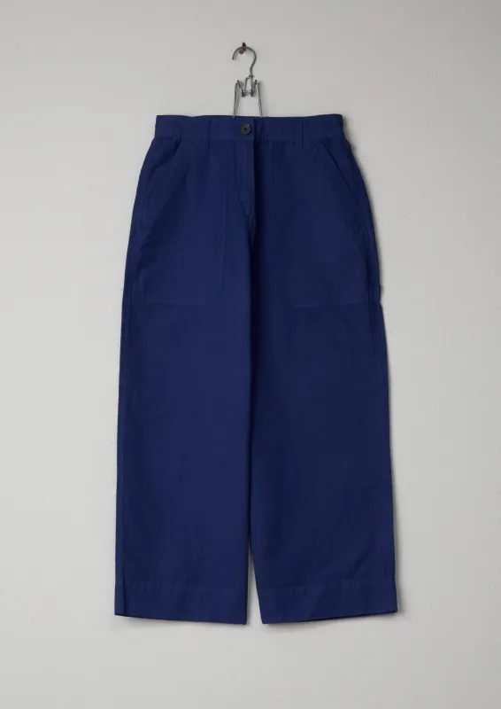 Reworn Cotton Linen Trousers Size 6 (745) | Provence Blue sold by TOAST