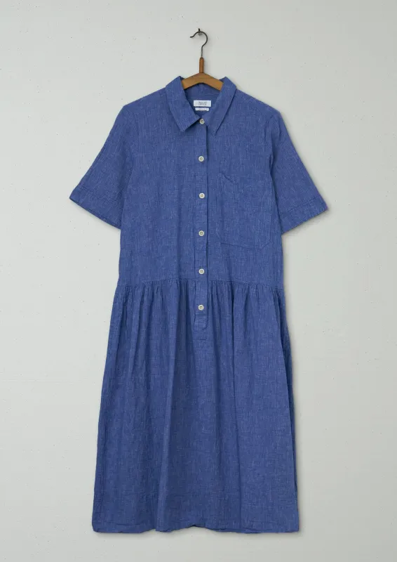 Reworn Cotton Linen Shirt Dress Size 10 (1184) | Chambray sold by TOAST