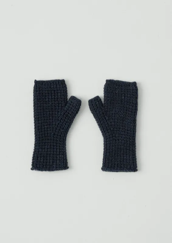 Waffle Stitch Fingerless Gloves | Navy Melange sold by TOAST
