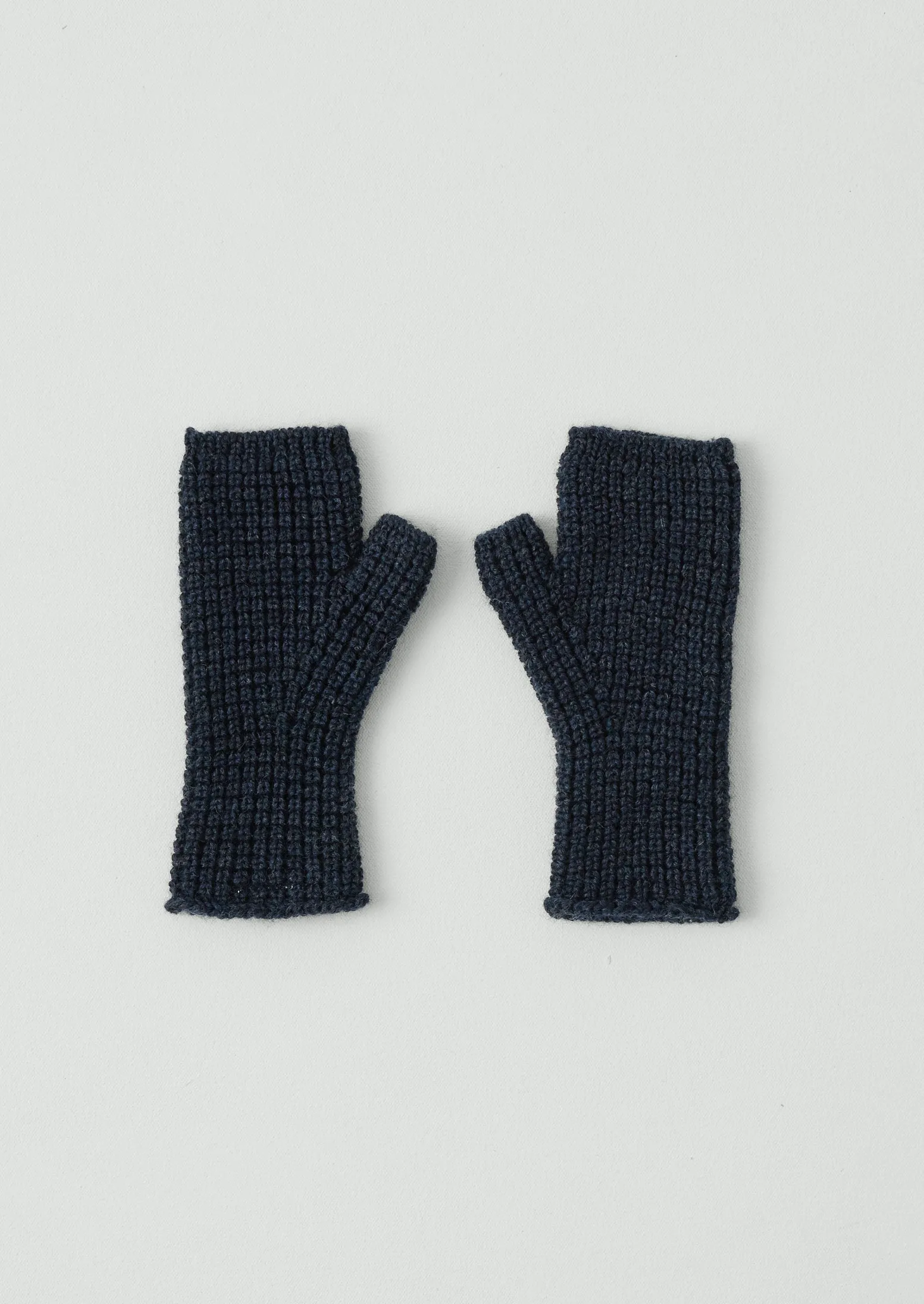 Waffle Stitch Fingerless Gloves | Navy Melange sold by TOAST