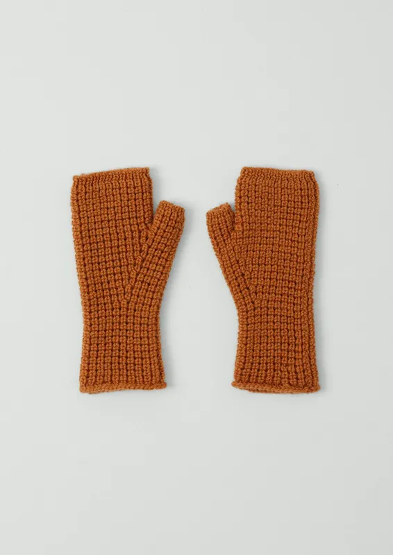 Waffle Stitch Fingerless Gloves | Apricot sold by TOAST
