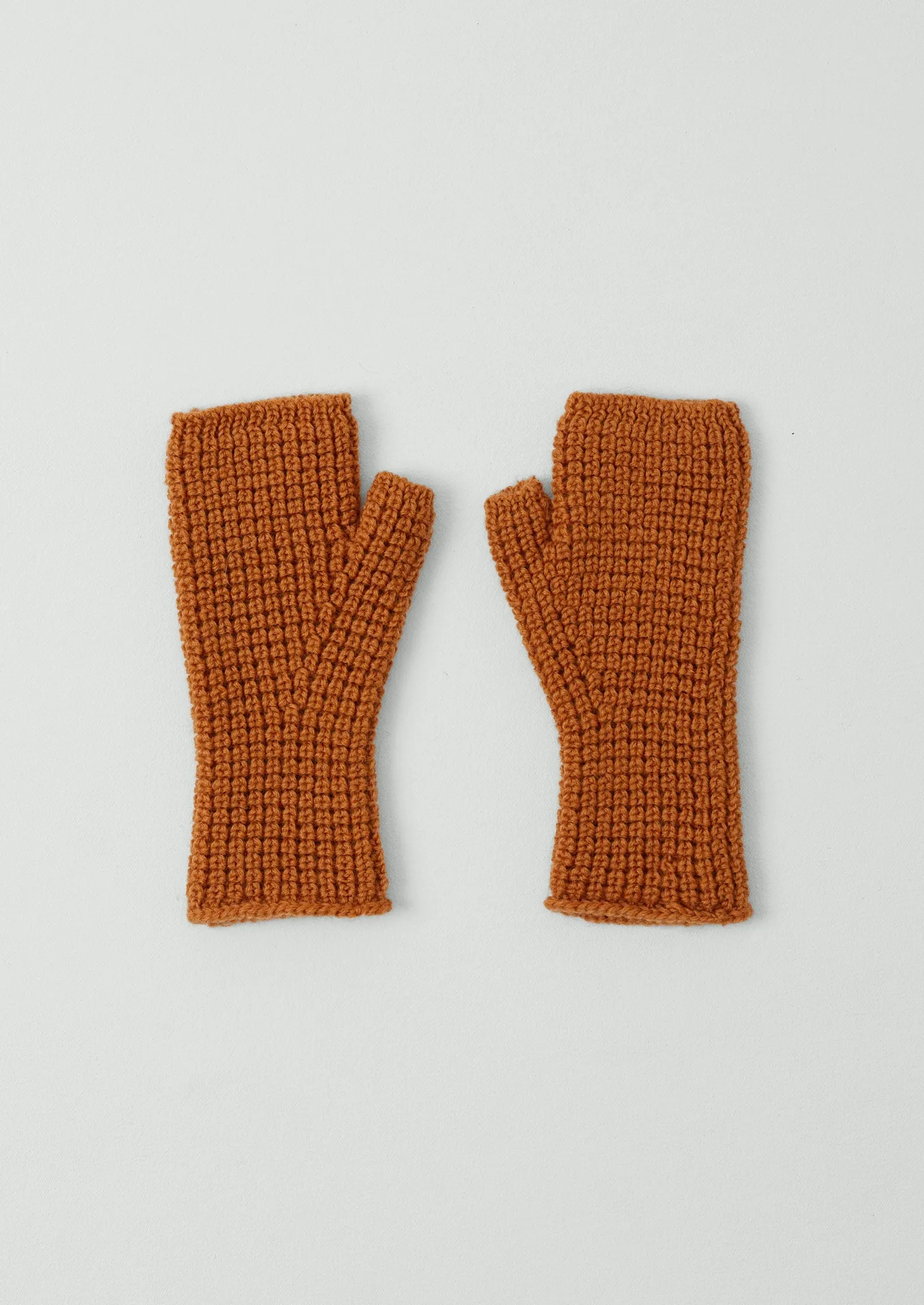 Waffle Stitch Fingerless Gloves | Apricot sold by TOAST