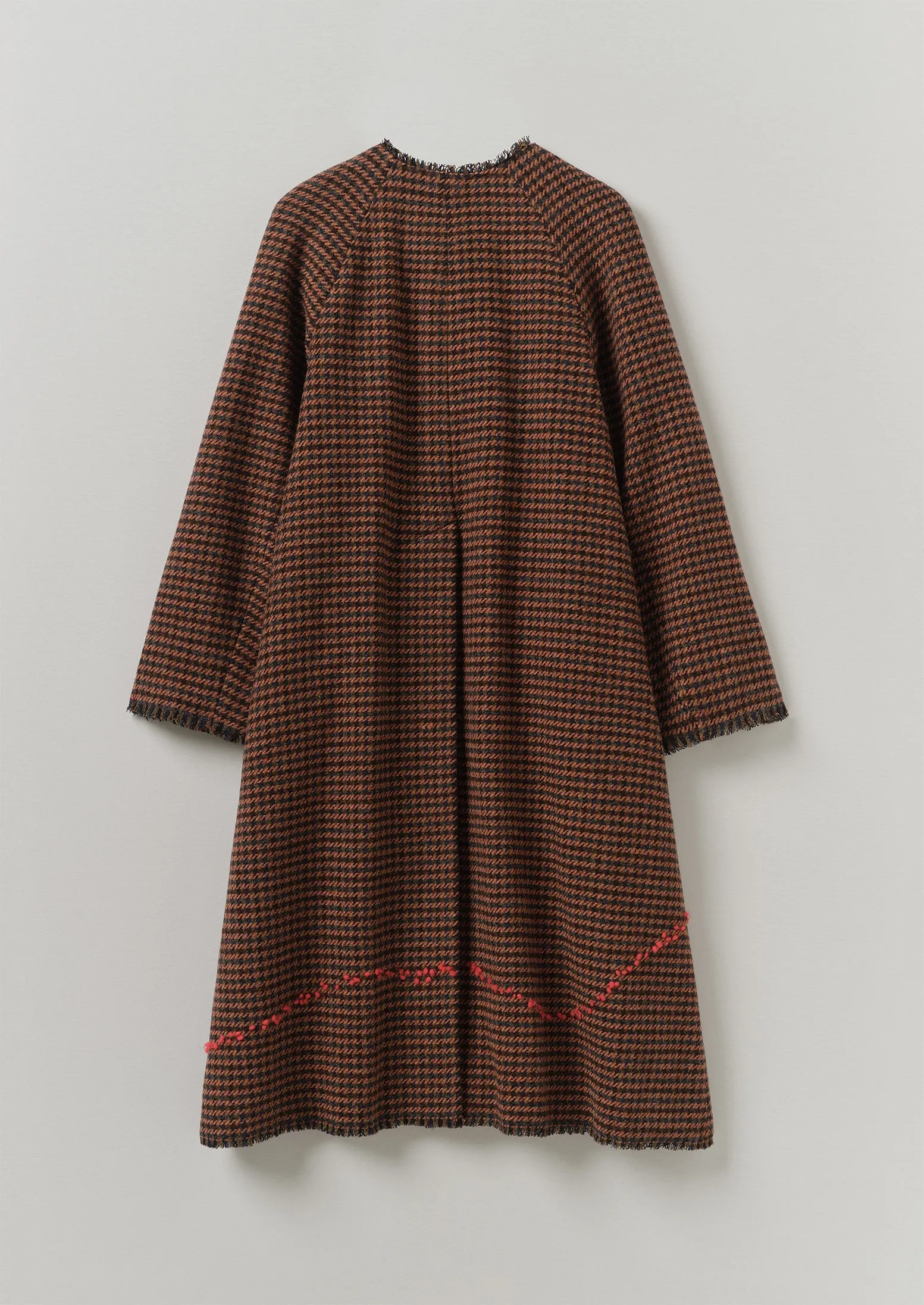 Renewed Frankie Wool Houndstooth Raglan Coat by Meta Struycken Size S (8) | Burnt Orange sold by TOAST product image thumbnail 2