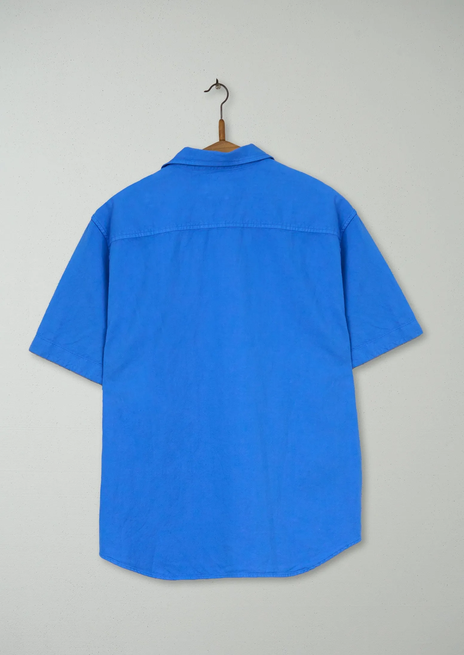Reworn Mens Cotton Linen Shirt Size S (021) | Enamel Blue sold by TOAST product image thumbnail 2