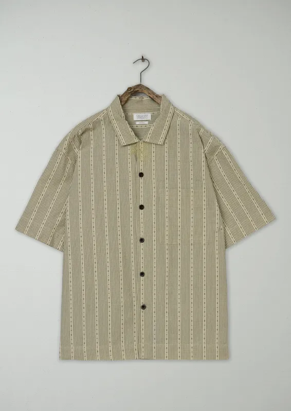 Renewed Kite Stripe Jacquard Shirt Size XL (05) | Olive sold by TOAST