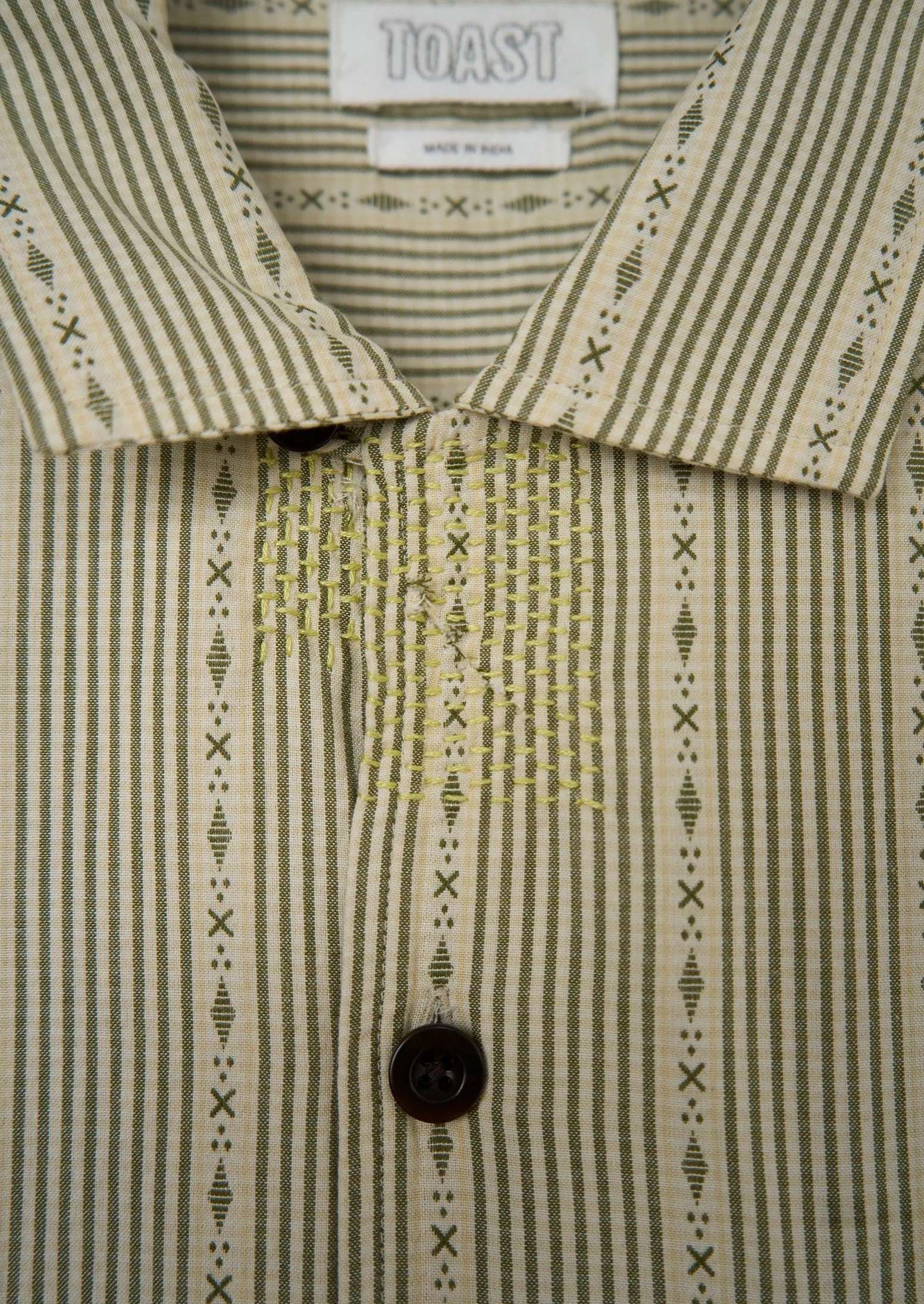 Renewed Kite Stripe Jacquard Shirt Size XL (05) | Olive sold by TOAST product image thumbnail 3