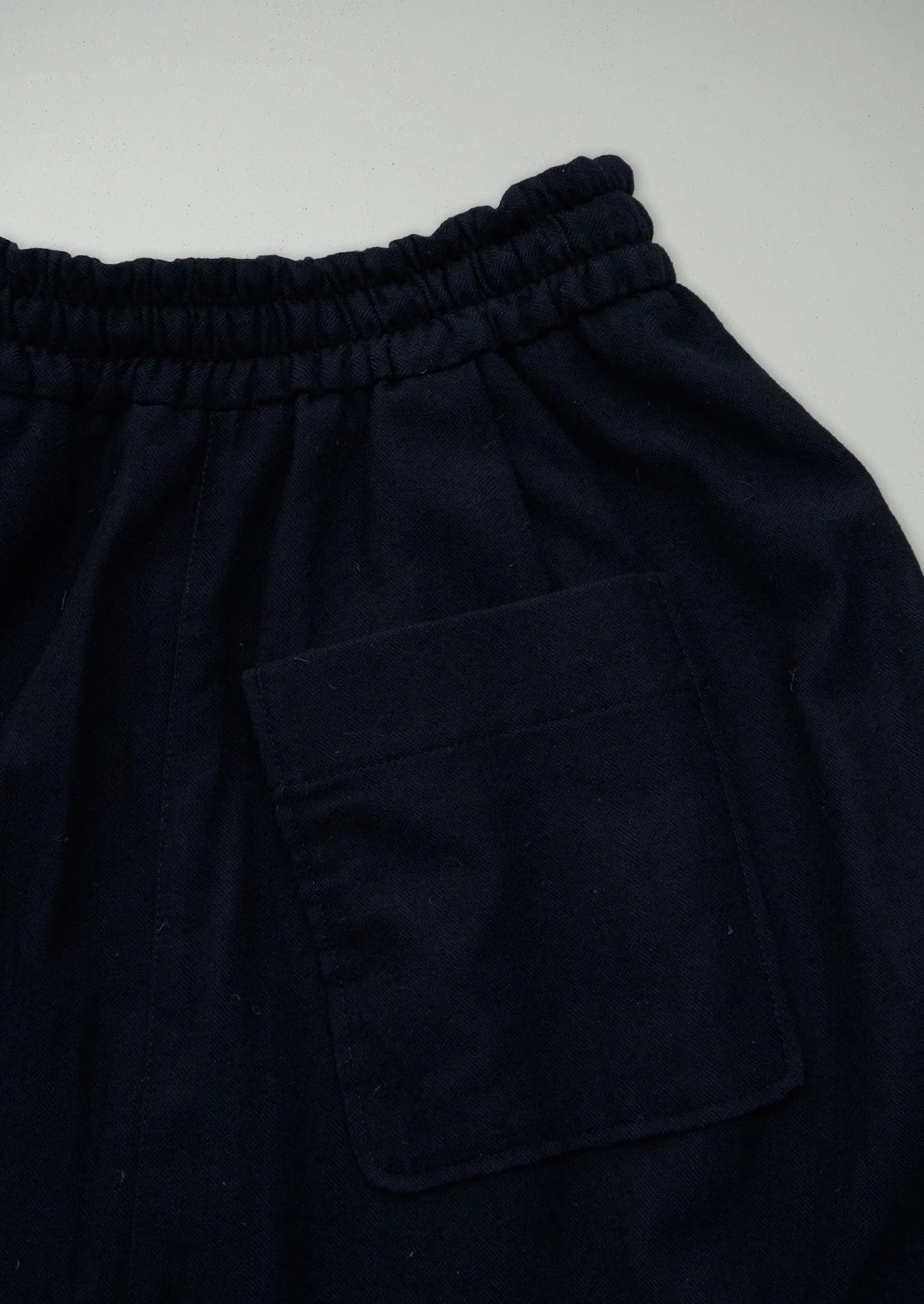 Renewed Cotton Wool Herringbone Pull on Trousers Size XS (53) | Dark Navy sold by TOAST product image thumbnail 2