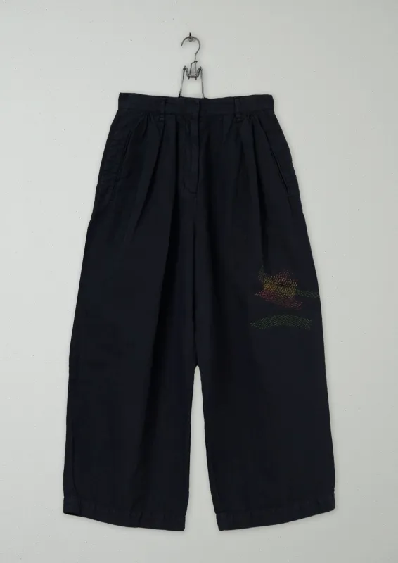 Renewed Cotton Linen Cropped Trousers Size 6 (57) | Slate sold by TOAST