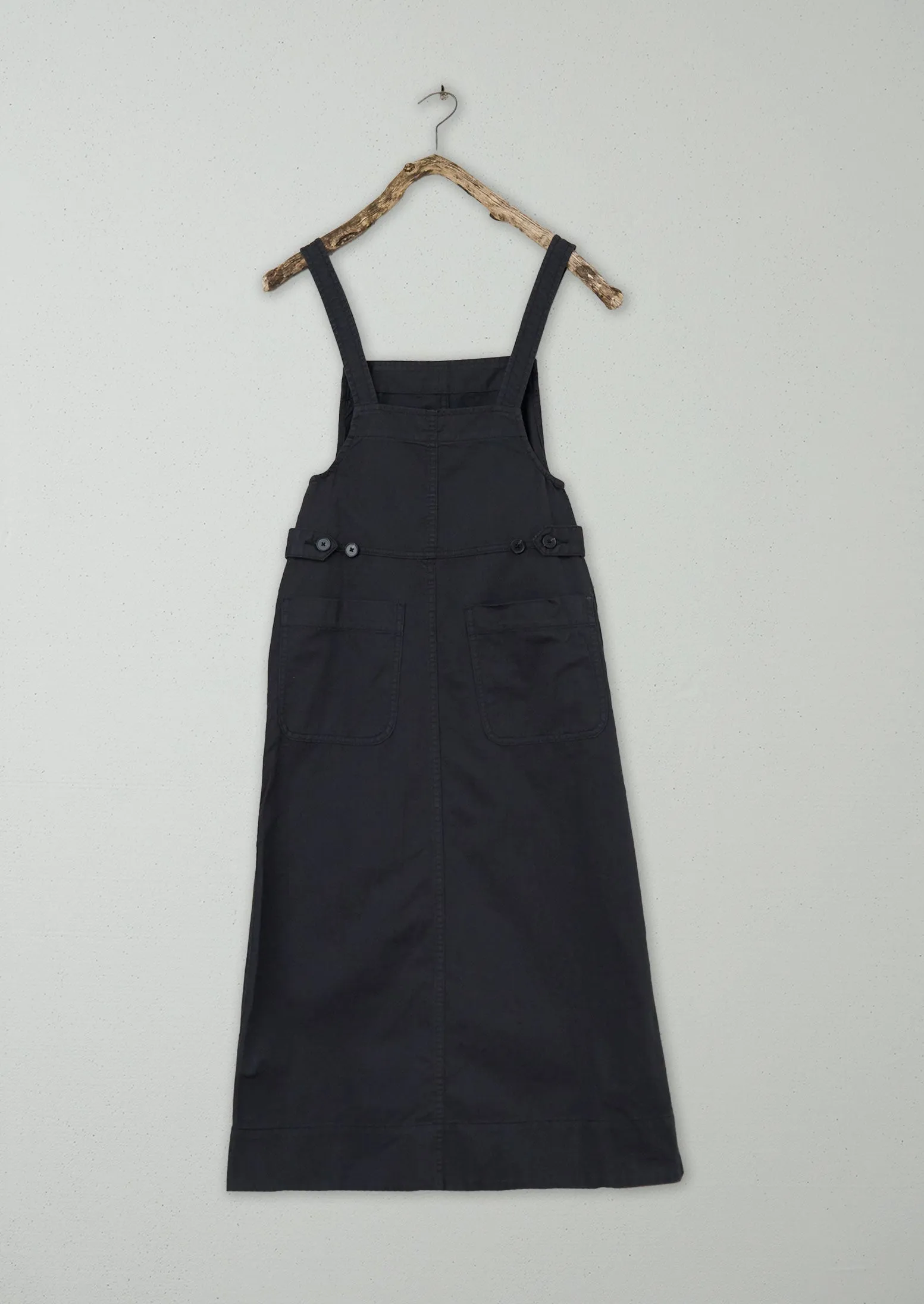 Renewed Cotton Linen Pinafore Dress Size 6 (118) | Slate Blue sold by TOAST product image thumbnail 2
