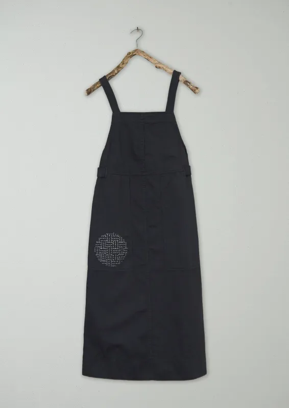 Renewed Cotton Linen Pinafore Dress Size 6 (118) | Slate Blue sold by TOAST