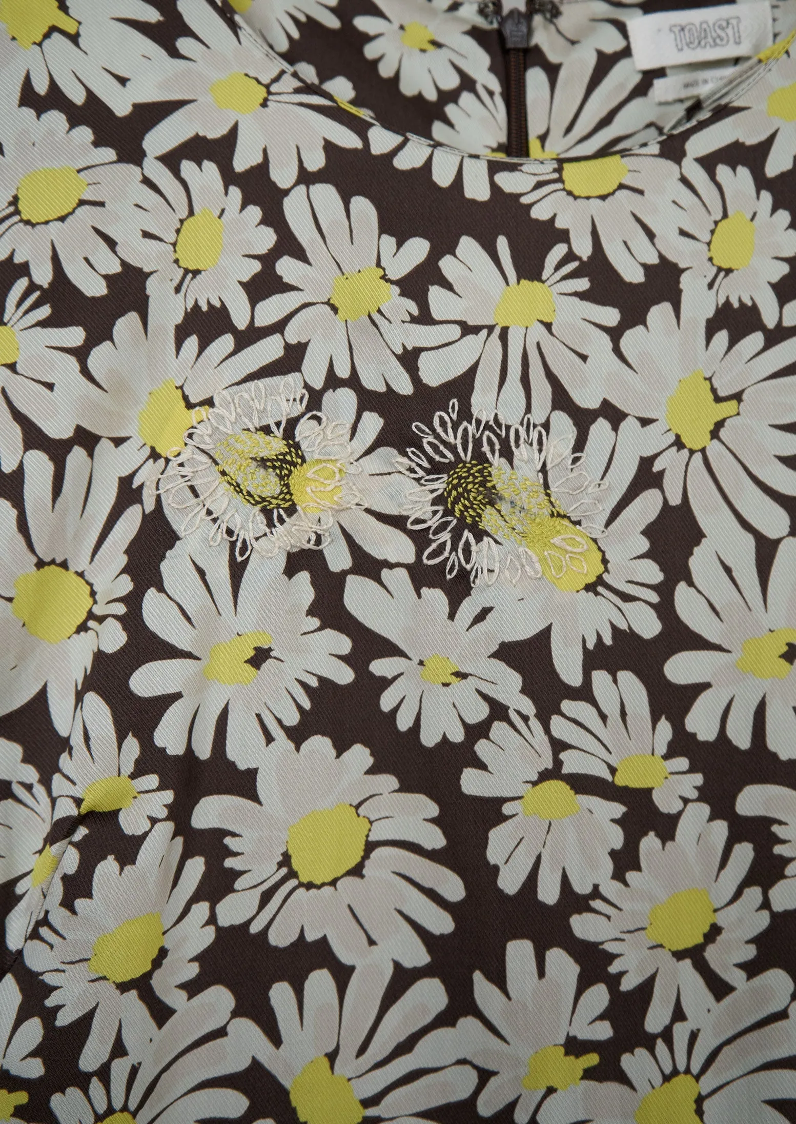 Renewed Rounded Sleeve Painted Daisy Dress Size 16 (117) | Billi Flower Yellow sold by TOAST product image thumbnail 3