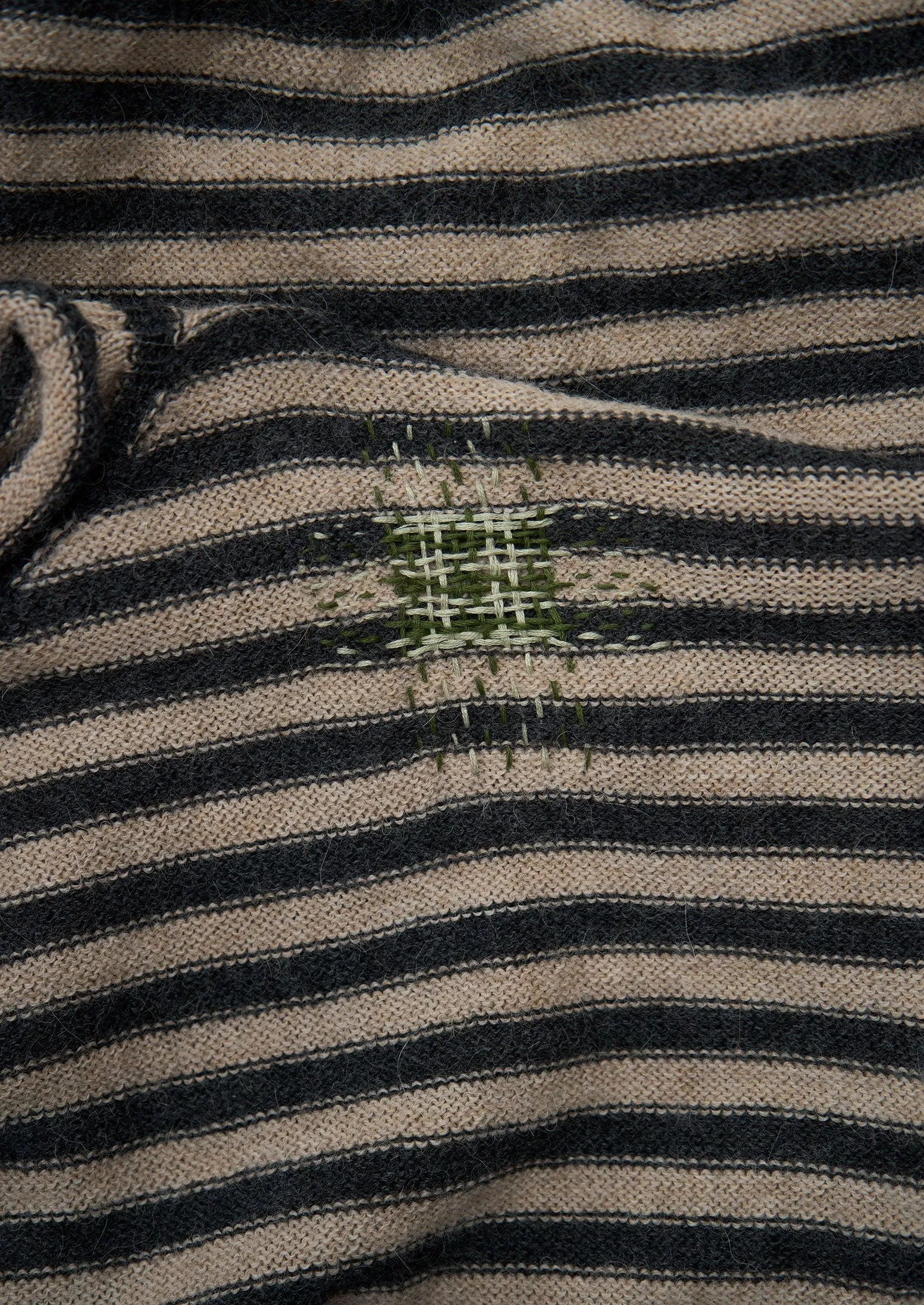 Renewed Stripe Alpaca Wool Sweater Size M (46) | Ecru/Charcoal sold by TOAST product image thumbnail 3