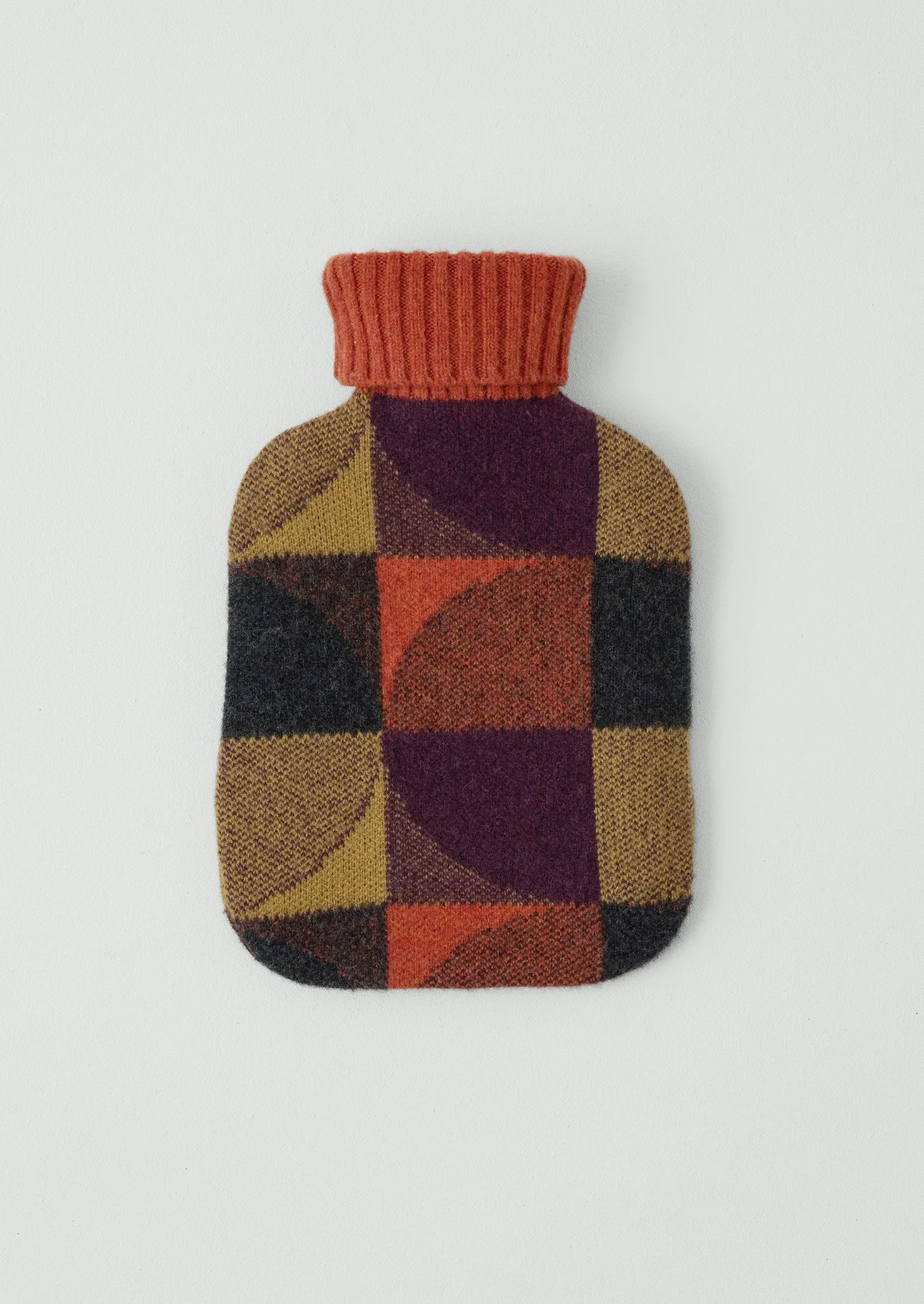 Forte Wool Hot Water Bottle Cover | Ember/Soft Olive sold by TOAST