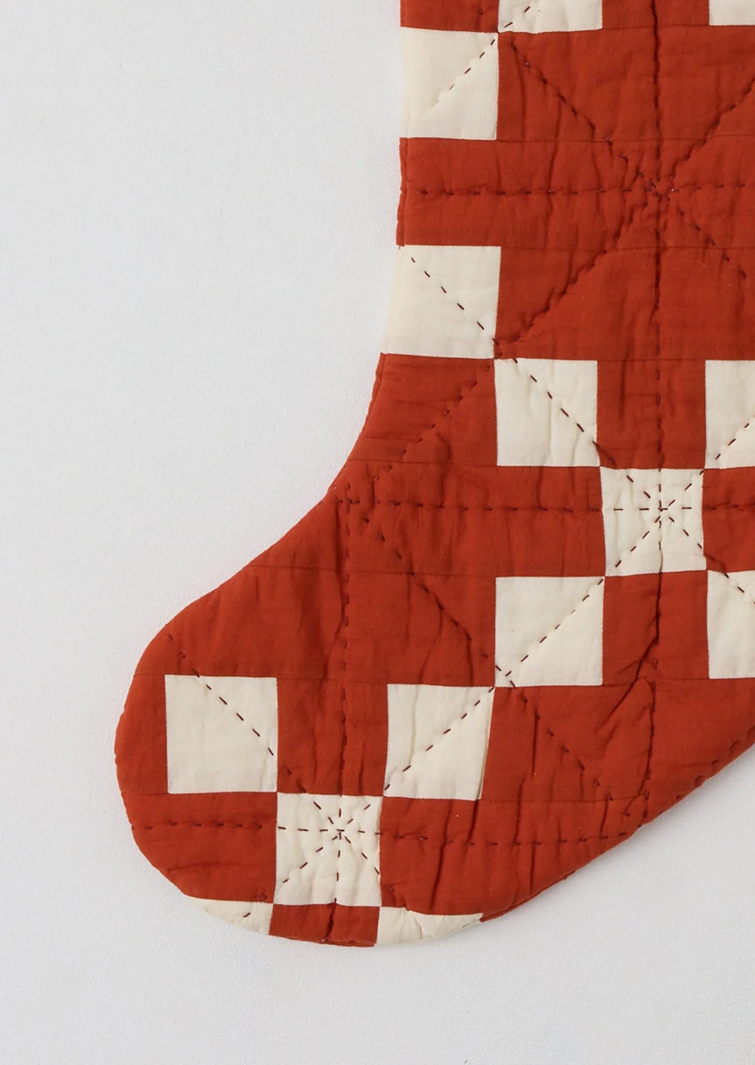 Patchwork Christmas Stocking | Burnt Orange/Ecru sold by TOAST product image thumbnail 2