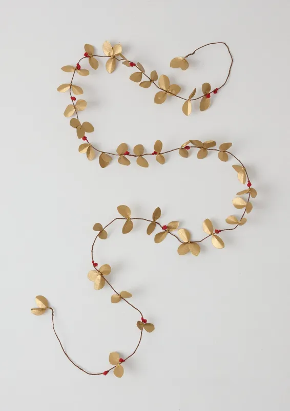 Rowanberry Paper Tinsel | Gold/Berry sold by TOAST