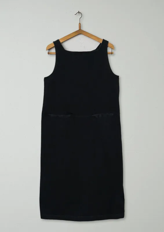 Reworn Button Back Cotton Dress Size M (1158) | Washed Black sold by TOAST